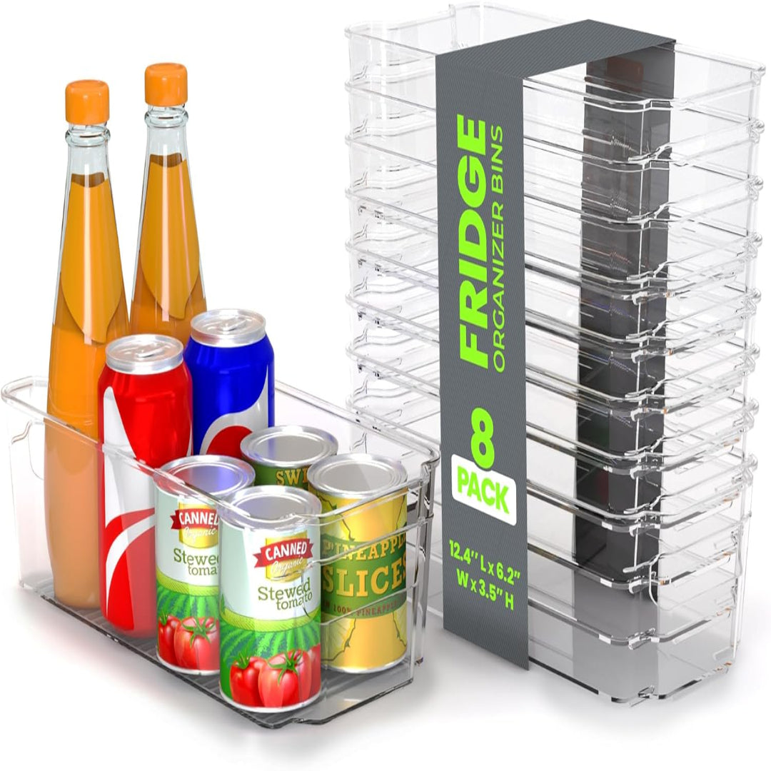 Clear Stackable Fridge Organizer Bins